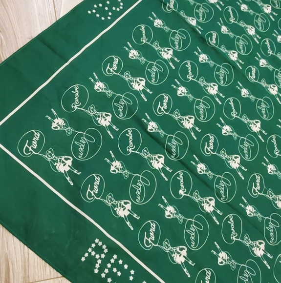 Revolve+FWRD, Aspen Set Of 2 Scarves, Cowgirl/Roping/Lasso, 43", Green/White - Picture 12 of 16